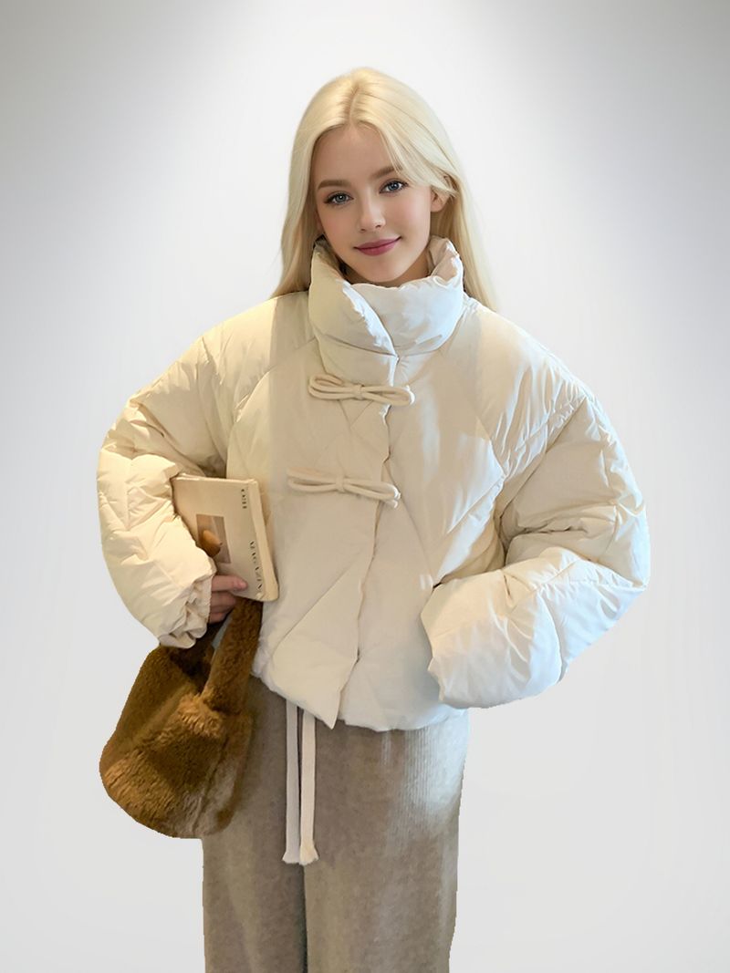 Commercio estero moda giù donne nuovo stile corto 2024 alta qualità transfrontaliera giacca di cotone spesso e largo tendenza_voghion.com
