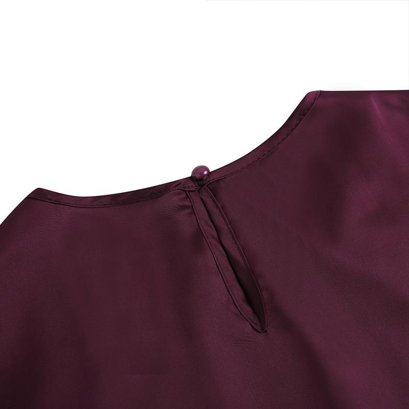 Ženska muslimanska stilska okrogla izrezna obleka z dolgimi rokavi in pasom za hujšanje, modna elegantna halja, ohlapna obleka_voghion.com