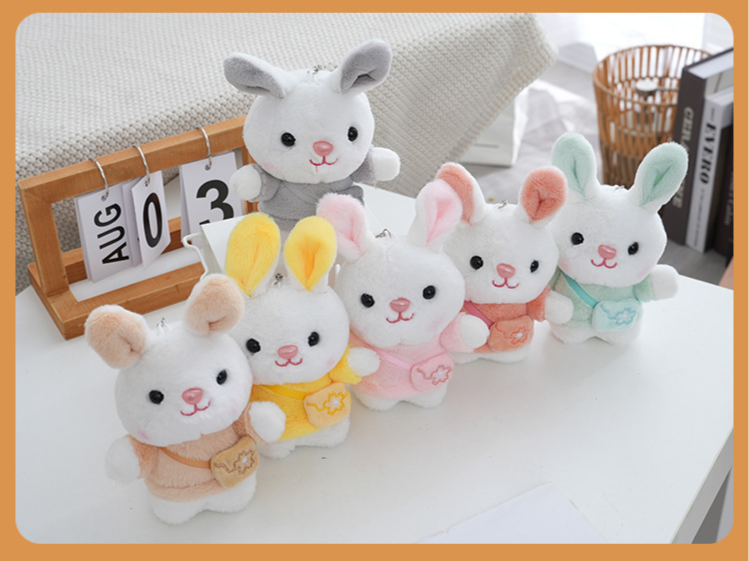 Plüsch Kirschblüten Hase Anhänger Puppe Rucksack Anhänger Schlüsselanhänger Anhänger Hase Puppe für Kinder Geschenk_voghion.com