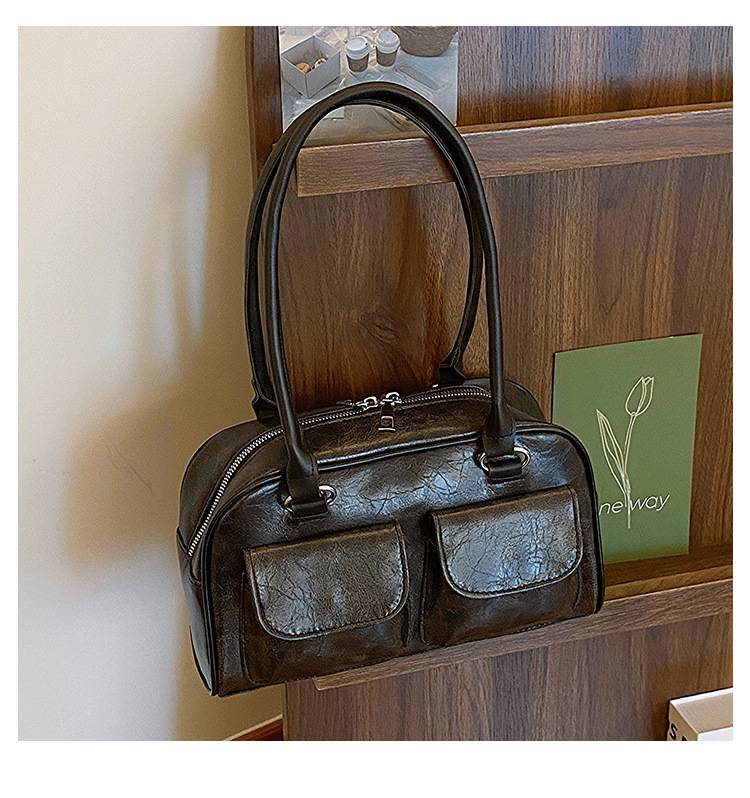 Sac à main vintage, nouveau sac à bandoulière simple minimaliste et élégant, design unique avec grande capacité, parfait pour les déplacements comme sac à main._voghion.com