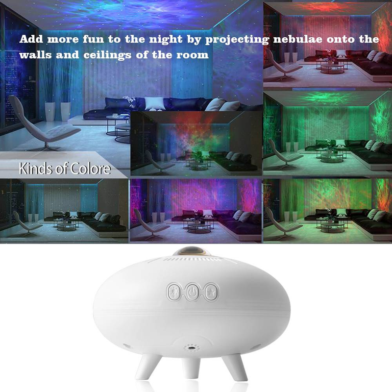 UFO projector bedroom galaxy projector ceiling starry sky night light with remote control children's room decoration decoration gift_voghion.com