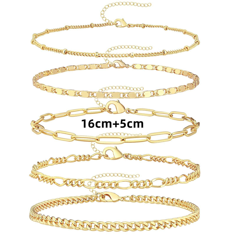 Set rafinat de 5 brățări, brățară retro personalizată din metal versatilă_voghion.com