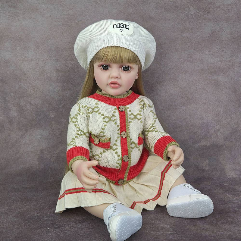Bambola Reborn in Vinile da 22 pollici, morbida, con corpo intero, Betty, realistica, con parrucca per neonati, regalo per bambini_voghion.com