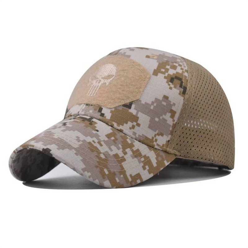 Skull Net Baseball Cap Mens Tactical Operator Cap Fits Outdoor Breathing Cap_voghion.com