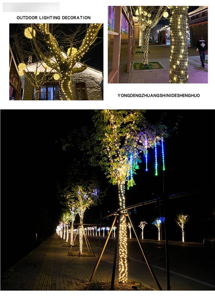 Lampki solarne LED z pilotem – wodoodporne, 3 tryby kolorów (ciepła biel/biały/kolorowy), wysoka jasność, idealne do dekoracji wnętrz i na zewnątrz_voghion.com