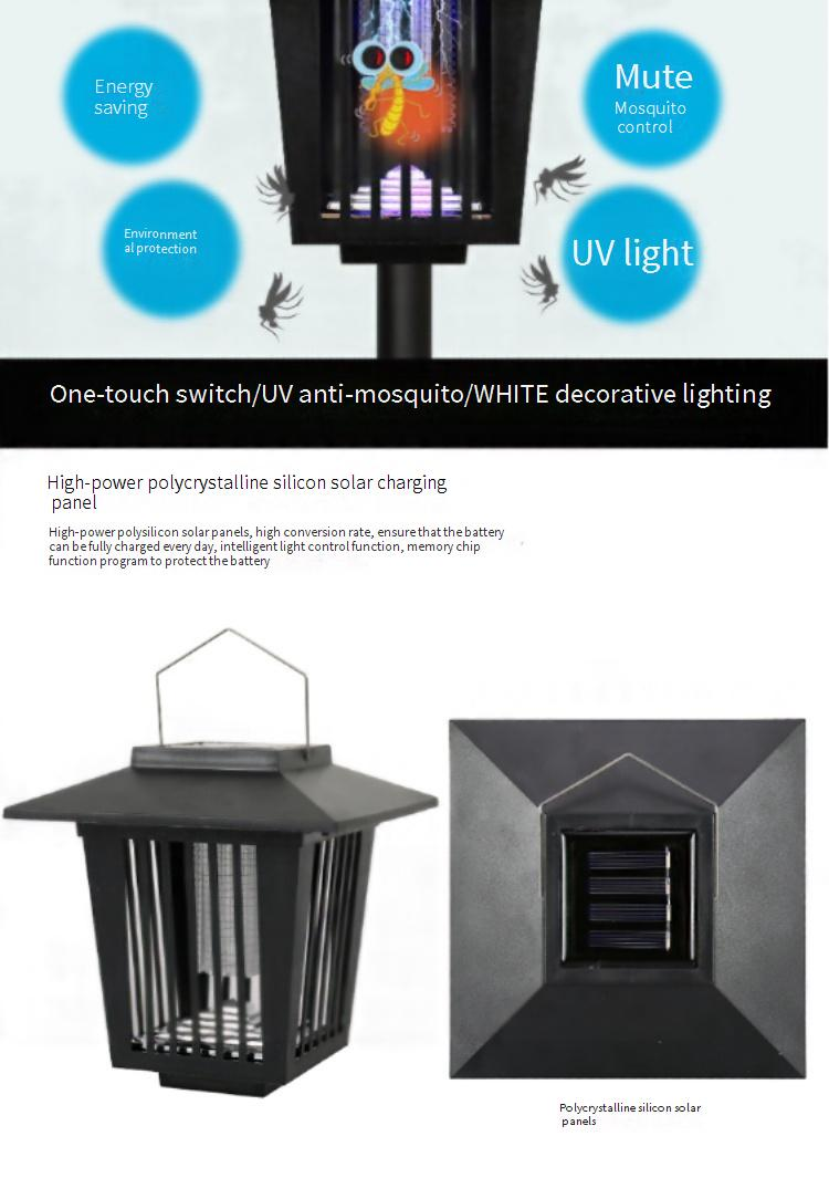 Lampada antizanzare a energia solare - Lampada antizanzare a LED per esterni con design impermeabile per giardino, patio e campeggio_voghion.com