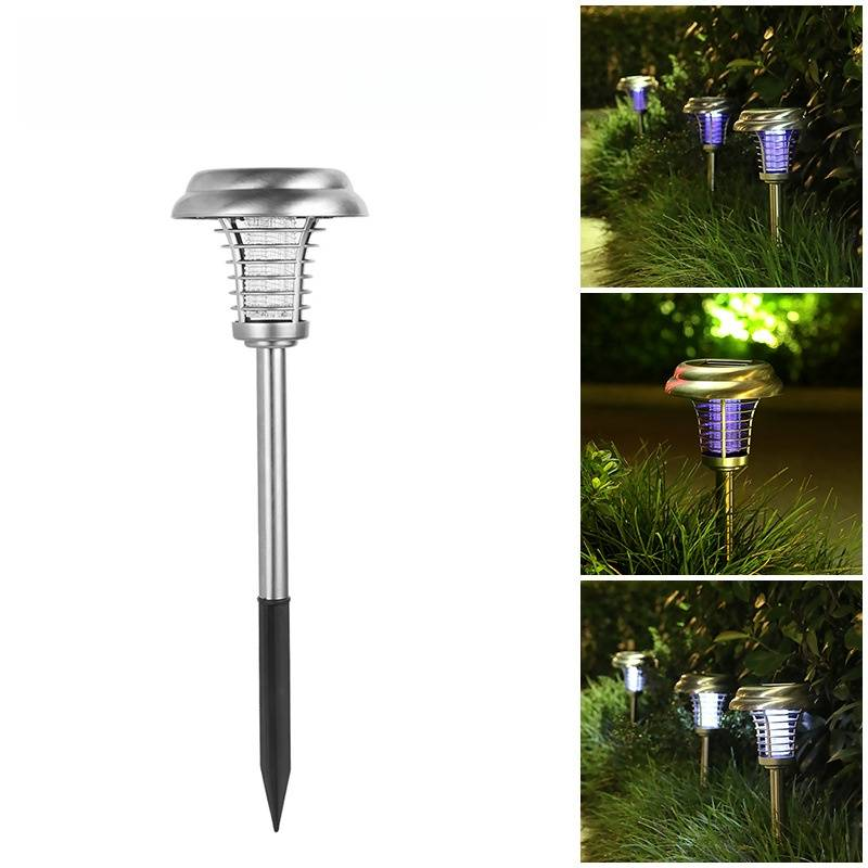 Solarbetriebene Mückenvernichterlampe – Wasserdichter LED-Insektenvernichter für den Außenbereich für Garten, Terrasse, Hof und Zuhause_voghion.com