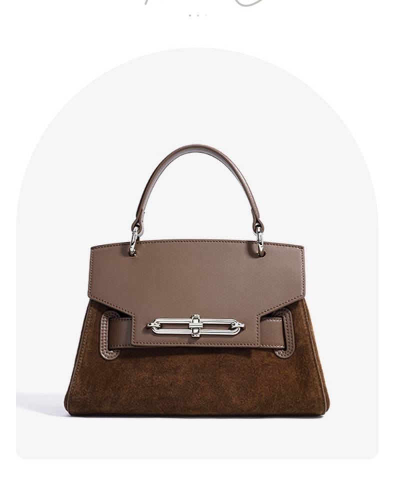 Elegante e spaziosa borsa tote in vera pelle per donna - Borsa a tracolla e a spalla versatile nei colori marrone moka, rosso Anchora, caffè_voghion.com