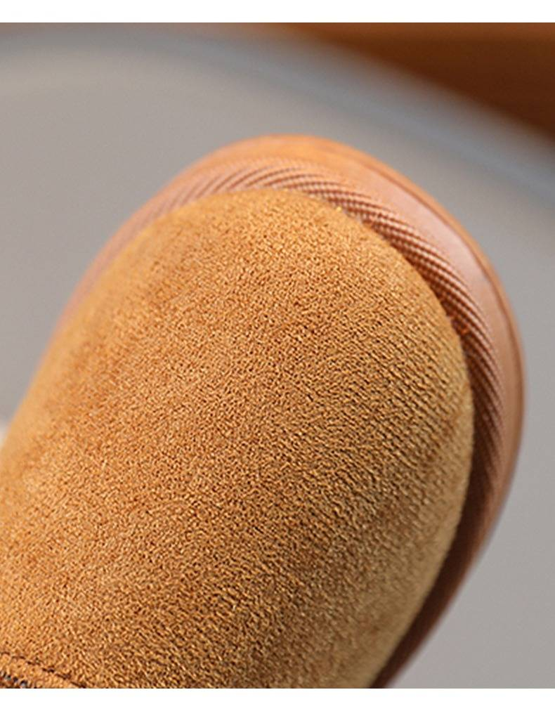 Stivali da neve invernali per bambini con fodera in pile - Stivali caldi con suola morbida per ragazzi e ragazze, stivali comodi e antiscivolo per bambini (nero/grigio/cachi)_voghion.com