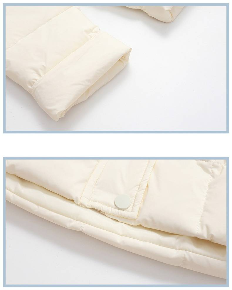 Korean-Style Kids' Winter Down Jacket Set – Hooded Puffer Coat & Detachable Bib Pants (1-3Y, 80-100cm) In Classic Colors_voghion.com