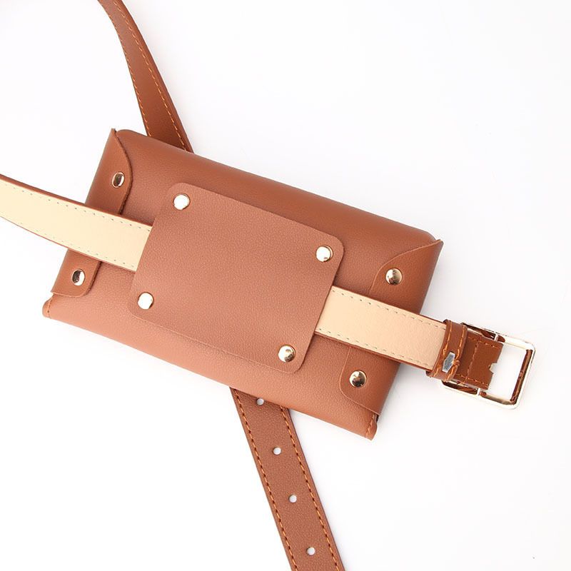 Fashion pin buckle belt Women's belt white wear dress multi-functional waist bag belt factory direct sales_voghion.com