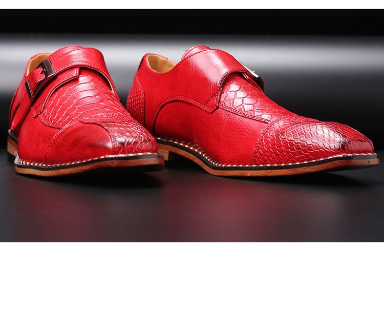 Spring New Business Casual Men's Shoes British Pointed Toe Leather Shoes Men's Belt Buckle Trendy Shoes Men's Cross-border Generation_voghion.com