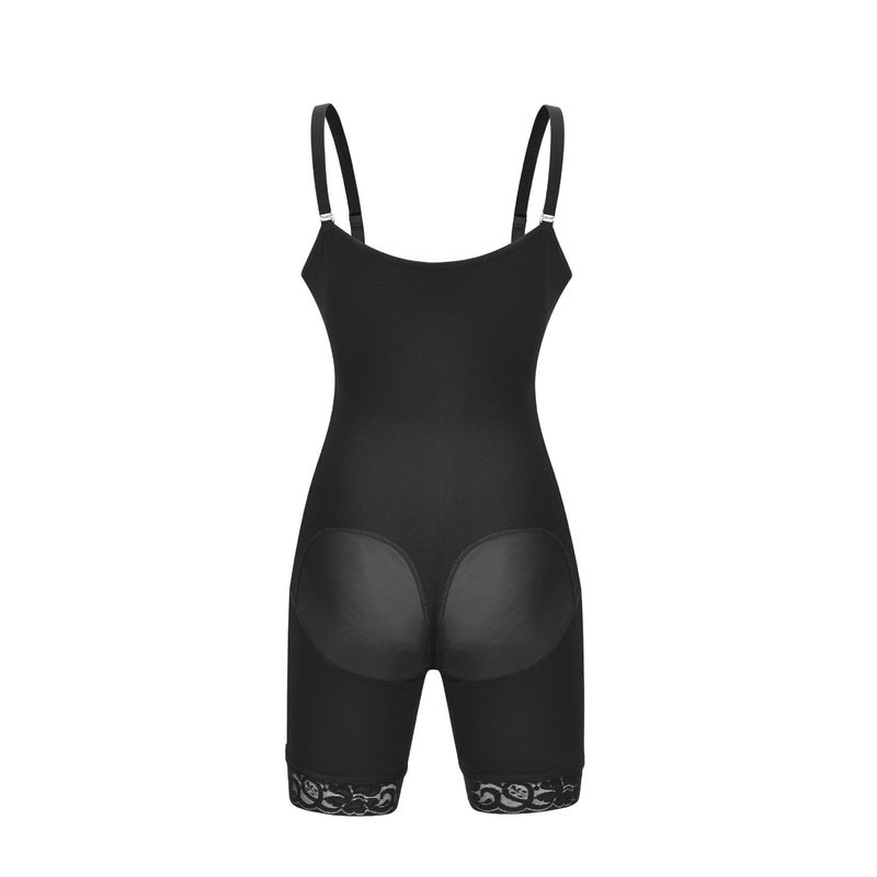 Pantalones de barriga con cremallera, mono con cintura corsé, mono moldeador de cuerpo transpirable de malla de doble capa con 4 botonaduras_voghion.com
