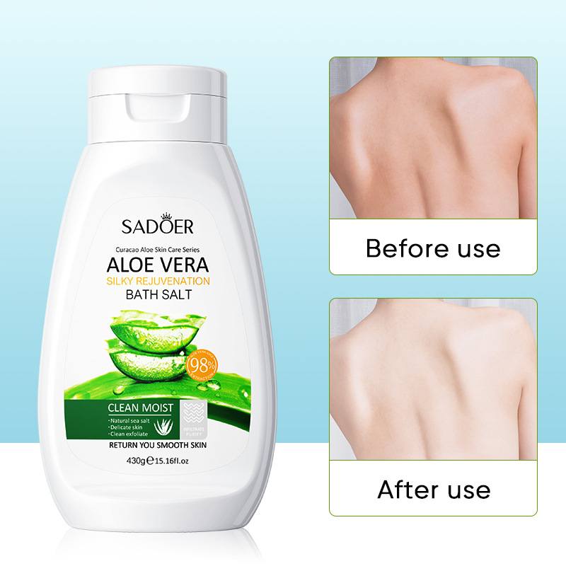 SADOER Aloe Vera Smooth Nourishing Scrub Bagno di Sale Pelle e Cheratina Pulizia per Tutto il Corpo_voghion.com