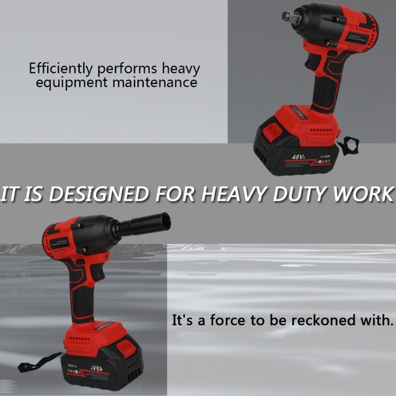 With Cordless Wrench A 48V Drill Portable Piece Accessories Drill Impact Wrench Kit Brushless Cordless Batteries Impact Kit One_voghion.com
