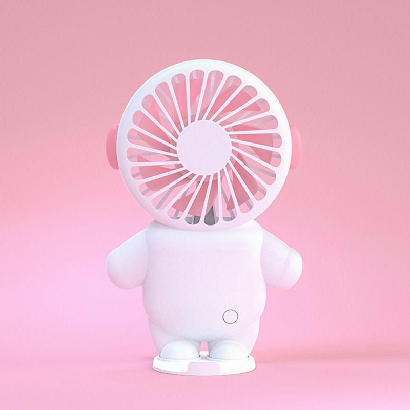 Cartoon Astronaut Mini Fan; Rechargeable USB Fan; Portable Personal Fan For Travel; Handheld Mini Pockets Fan_voghion.com