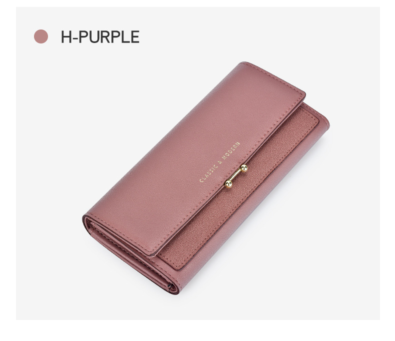 New Long And Short Women's Wallet With European And American Retro Style Large Capacity Three Fold Women's Handheld Wallet_voghion.com