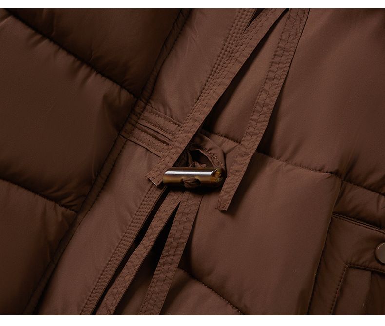 Chaqueta de algodón explosiva de estilo occidental con cuello de piel grande de estilo nuevo de invierno 2024 para mujer_voghion.com