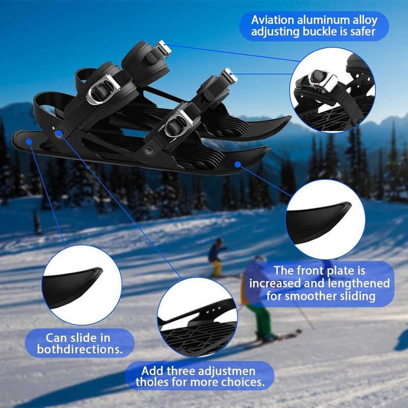 Mini Third Generation Outdoor Snow MiniSki Skates Lightweight Wear-Resistant Integrated Ski Shoes_voghion.com