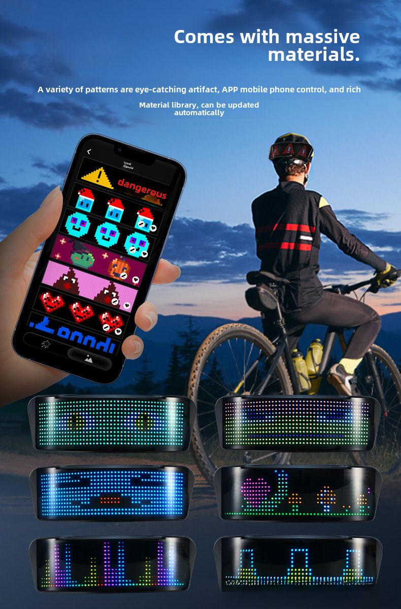 Neu Motorrad licht helm bildschirm Fahrrad motorrad benutzerdefinierte bearbeitung Bluetooth reiten LED volle farbe_voghion.com