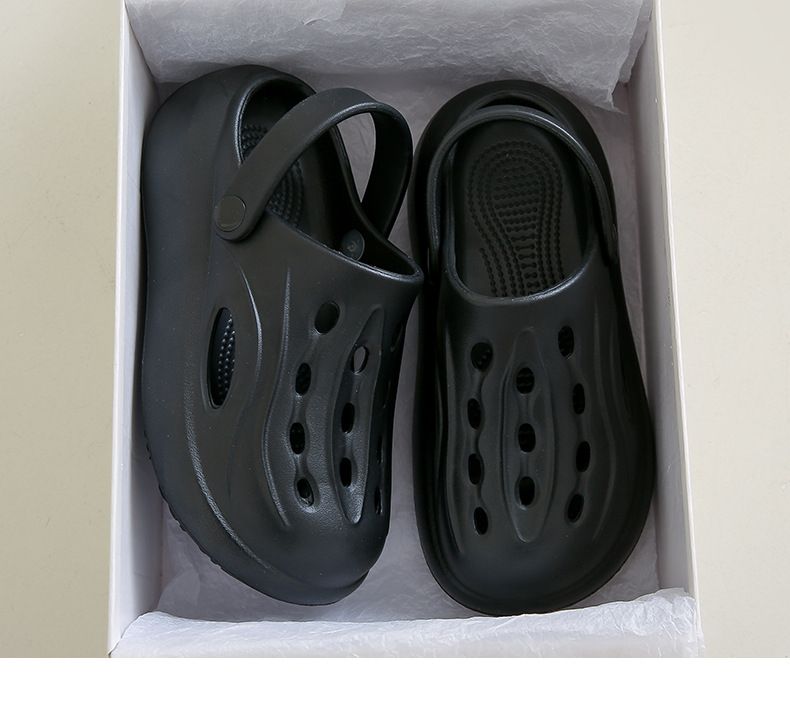 New Sandals For Women Thick Soled Baotou All Match Hole Shoes Comfortable Soft Soled Casual Half Slippers CH1601_voghion.com