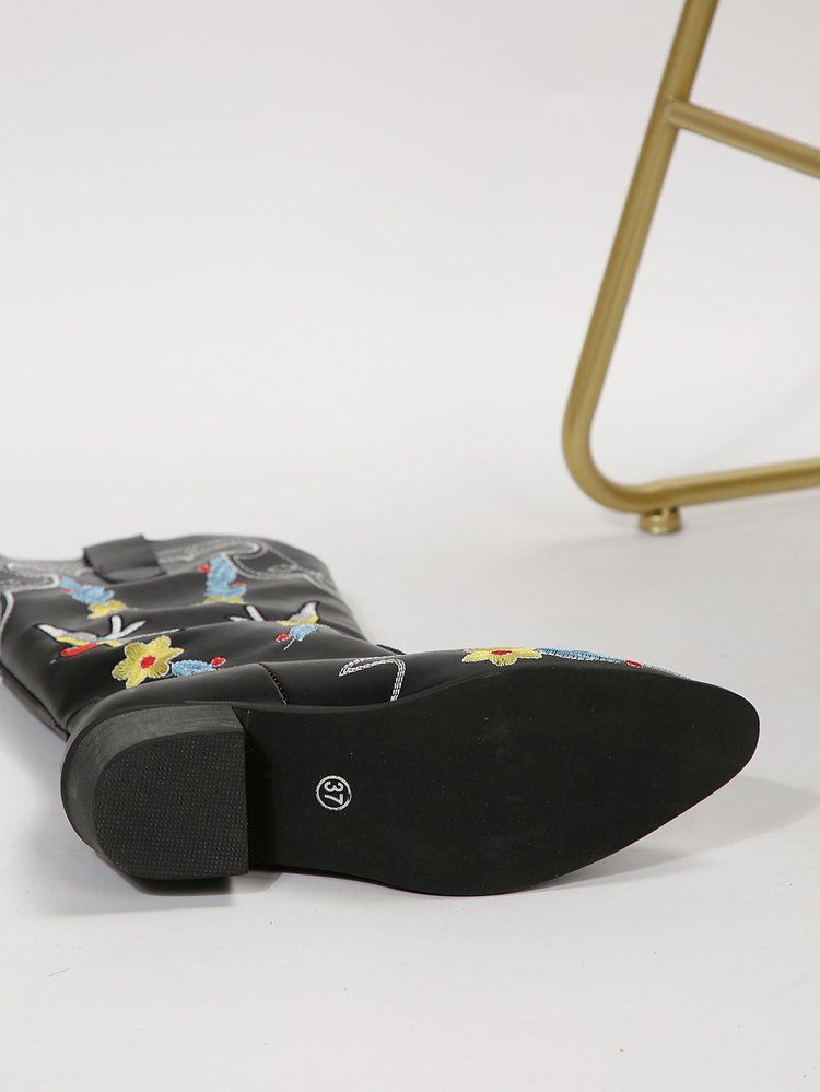 Übergröße Overknee Stiefel Kinder Mode Stickerei Römerstiefel_voghion.com