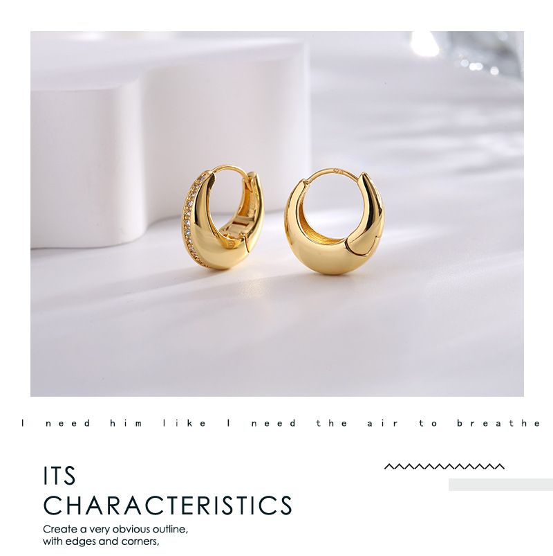 Orecchini di lusso leggeri alla moda, tutti abbinati, con micro intarsi in zircone, per le donne, stile freddo di nicchia, design creativo, fibbie per le orecchie_voghion.com