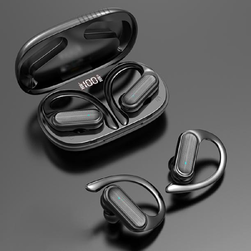 Bezdrátová sluchátka do uší, sportovní sluchátka s digitálním LED displejem, nabíjecí pouzdro, stereo sluchátka s mikrofonem pro telefon, počítač, notebook, sport_voghion.com