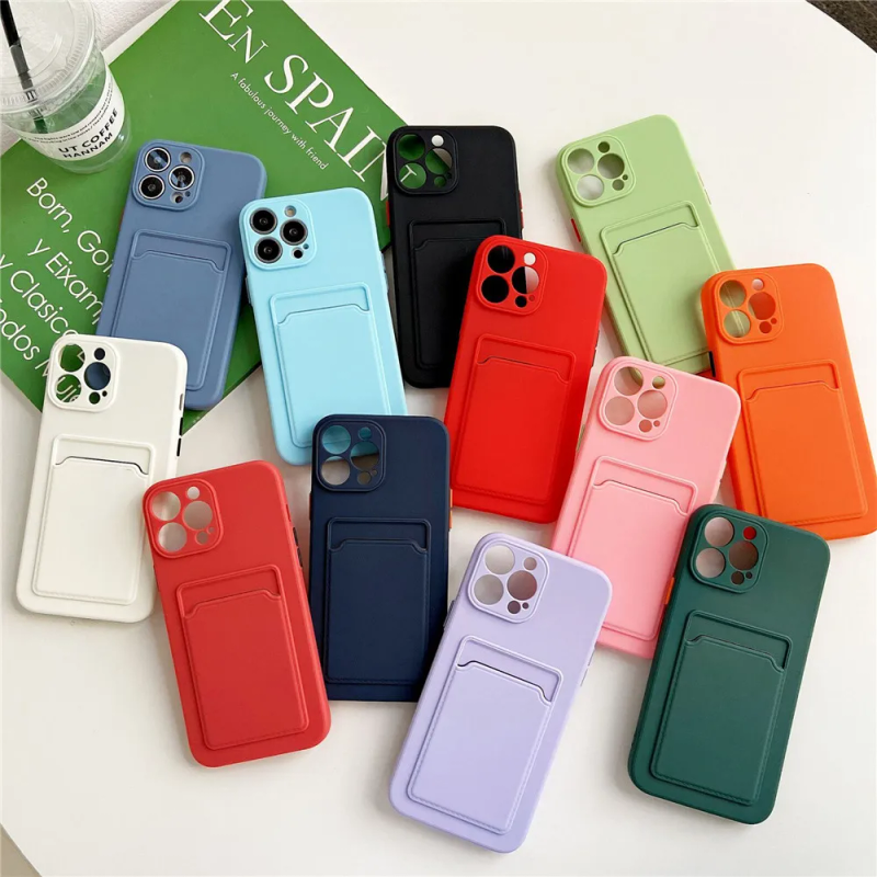 Luxury Card Slot Bag Holder Phone Case For iPhone 15 14 13 12 11 Pro Max 13Mini 15Plus XS XR XSMAX 7 8 6 Plus SE2022 TPU Wallet Soft Shockproof Cover_voghion.com