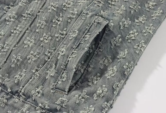 Herretøj Nyt amerikansk denim jakkesæt til mænds alsidige forårs- og efterårsjakke jacquard afslappet trend reversskjorte med brede ben_voghion.com