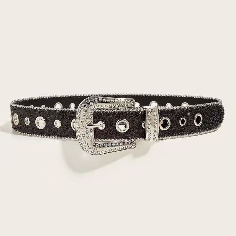 Instagram Feng Shui Dia Leder Bandbreite Dekoration Mode Personalisierte Pailletten Jeans Vielseitig Trendy Gürtel_voghion.com