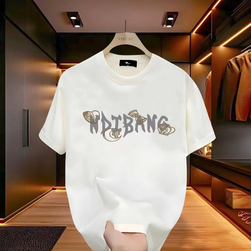 New Cotton Fashion Sense Printing Short-sleeved T-shirt Unisex Men Summer Tide Loose Hundred Tops_voghion.com