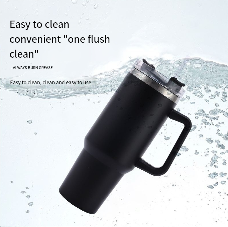 Copo térmico gigante de aço inoxidável 304 de 40 onças, copo de carro de primeira geração com alça, copo de gelo portátil com canudo_voghion.com