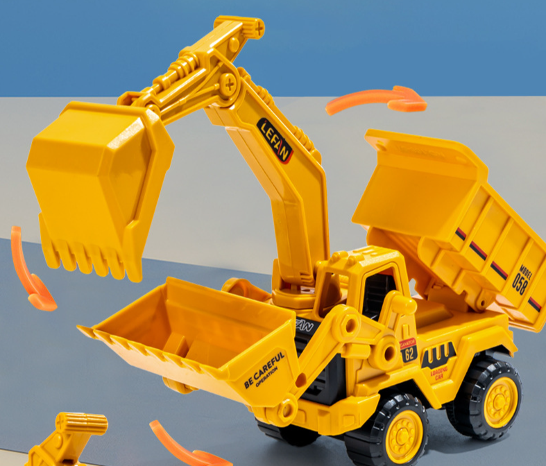 Nuovo veicolo di ingegneria a inerzia tre in uno, escavatore multifunzionale, bulldozer per bambini, autocarro con cassone ribaltabile, veicolo di ingegneria per ragazzi all'ingrosso_voghion.com
