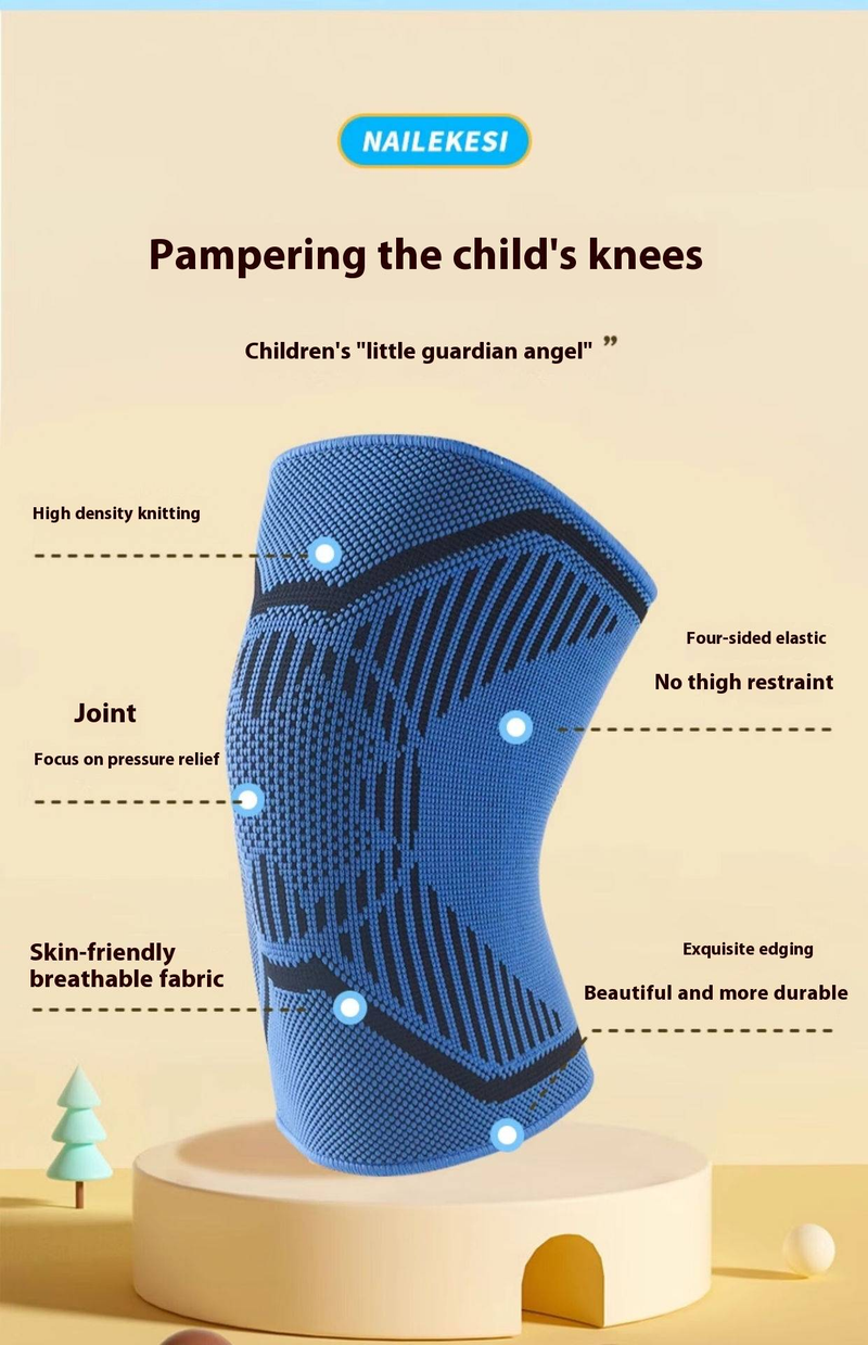 Breathable Kids Knee Pads For Basketball, Soccer, Running - Lightweight & Protective Sports Gear (Pair, Black/Blue/Pink)_voghion.com