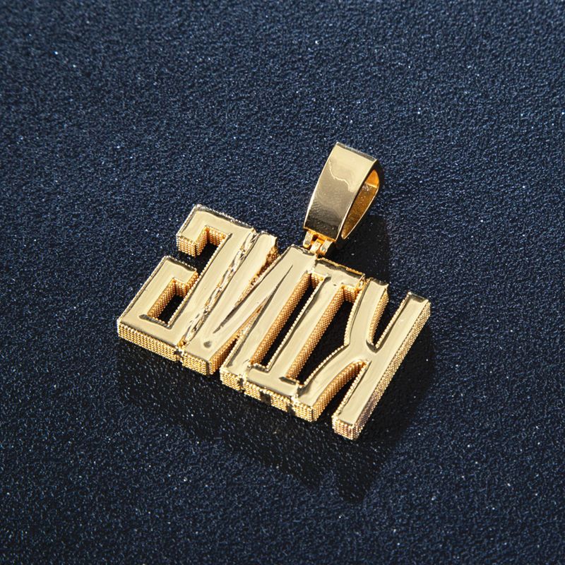 Women's Jewelry Cubic Zirconia Hip Hop Pendant Necklace With Solid Letter/Number Charms Letter Regular Script Font Combination Pendant Necklace_voghion.com