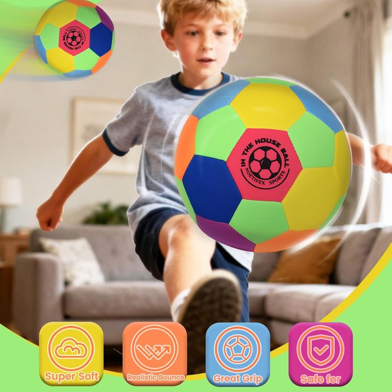 Size 4 Indoor Soccer Ball – Soft, Quiet & Durable Soccer Ball For Kids, Youth & Adults – Ideal For Indoor Practice, Safe For Walls_voghion.com