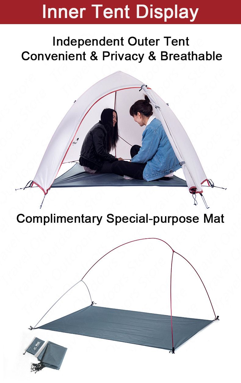 Tenda Cloud Up per 2 persone, ultraleggera, 20D, tenda da campeggio, impermeabile, per escursioni all'aperto, viaggi, escursioni in bicicletta, pesca_voghion.com