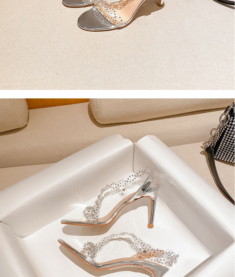 L-44 Sandalen Damen 2023 Neu Sommer Netz Rot Wasser Diamant Transparent Kristall Fee Stil Dünne Ferse Spitze High Heels_voghion.com
