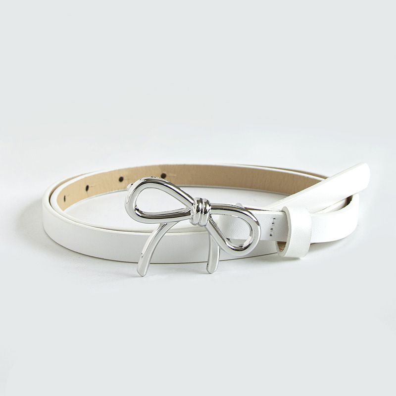 Cinturón de cuero fino con lazo decorativo para mujer, versátil, con envío el mismo día, muy vendido_voghion.com