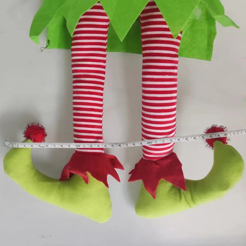 New Green Fabric Elf Leg Prop Decoration Hanging Doll Ornament_voghion.com