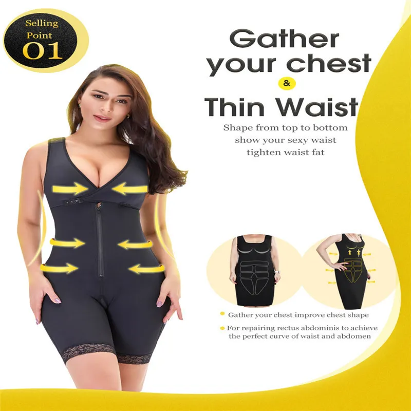 Taillen-Bauchformer, Reißverschluss, Taille, Spitze, Schlankheitsformer, Korsett, Kontrolle, Shapewear, Kolben-Heber-Gurt, Body Shaper-Unterwäsche_voghion.com