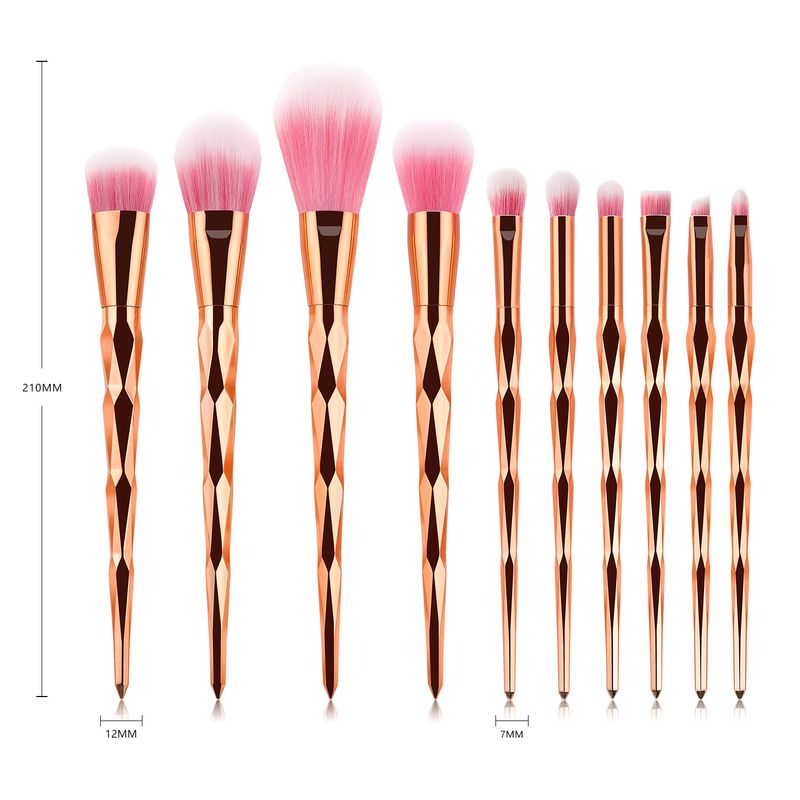10-teiliges Make-up-Pinsel-Set, sechs Seiten, Roségold, Puderpinsel, Make-up-Tool_voghion.com