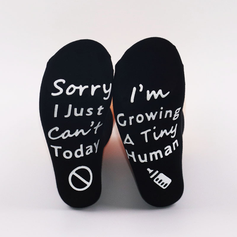 Désolé, je ne peux tout simplement pas. Chaussettes adhésives antidérapantes avec lettres anglaises amusantes pour petits humains_voghion.com