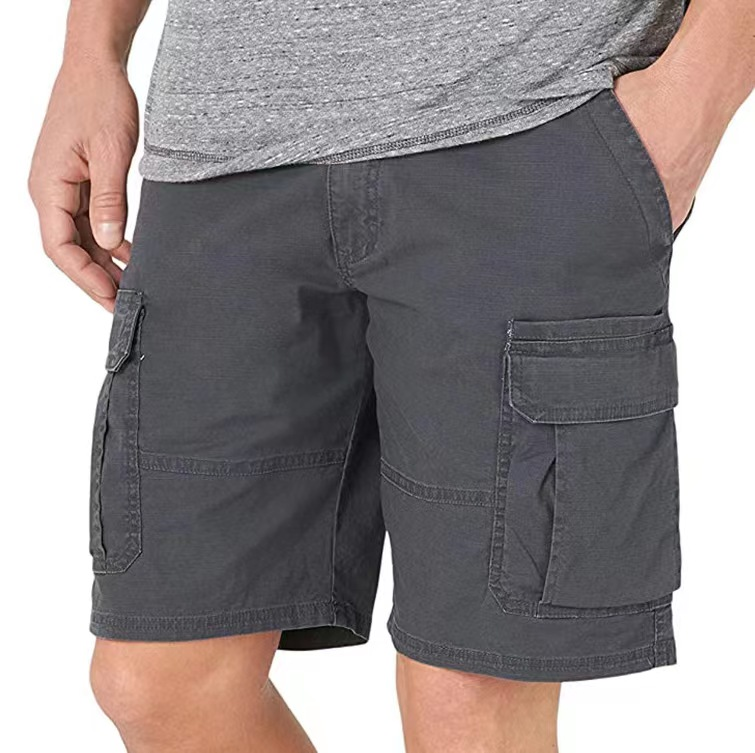 Sıcak satış yaz erkek kargo şortu 6 cepli boş düz iş şortu toptan polyester karışımı kargo şortu erkekler için781_voghion.com