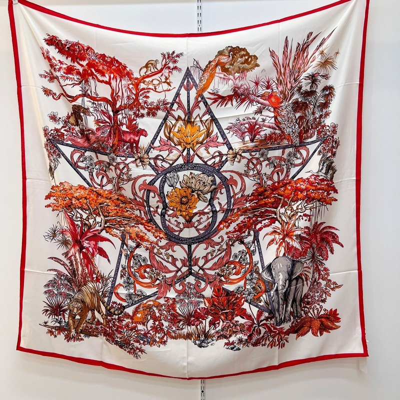2023 model twill imitatiezijde grote vierkante sjaal 130*130 cm ins heetste jungle stijl sjaal_voghion.com