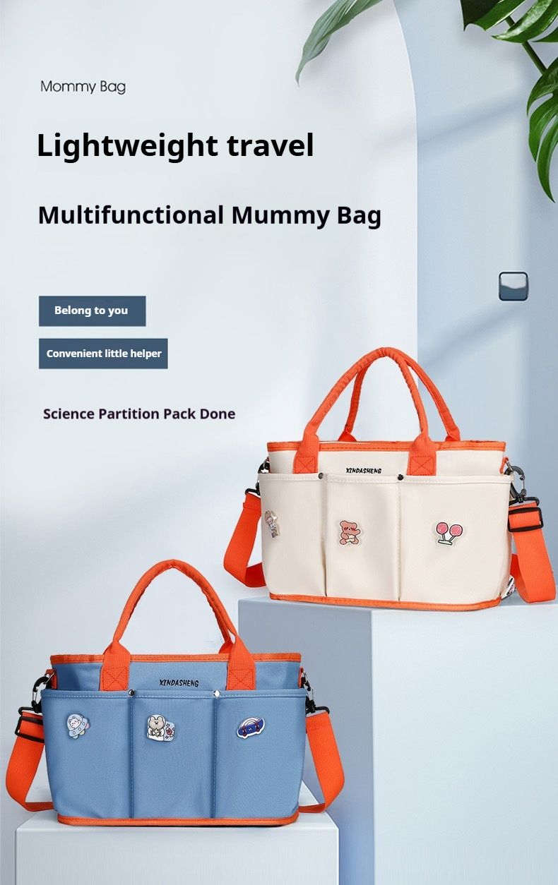 Borsa per mamma e bambino - Borsa a tracolla portatile, elegante e pratica, può contenere pannolini, salviette umidificate, articoli essenziali per la maternità_voghion.com