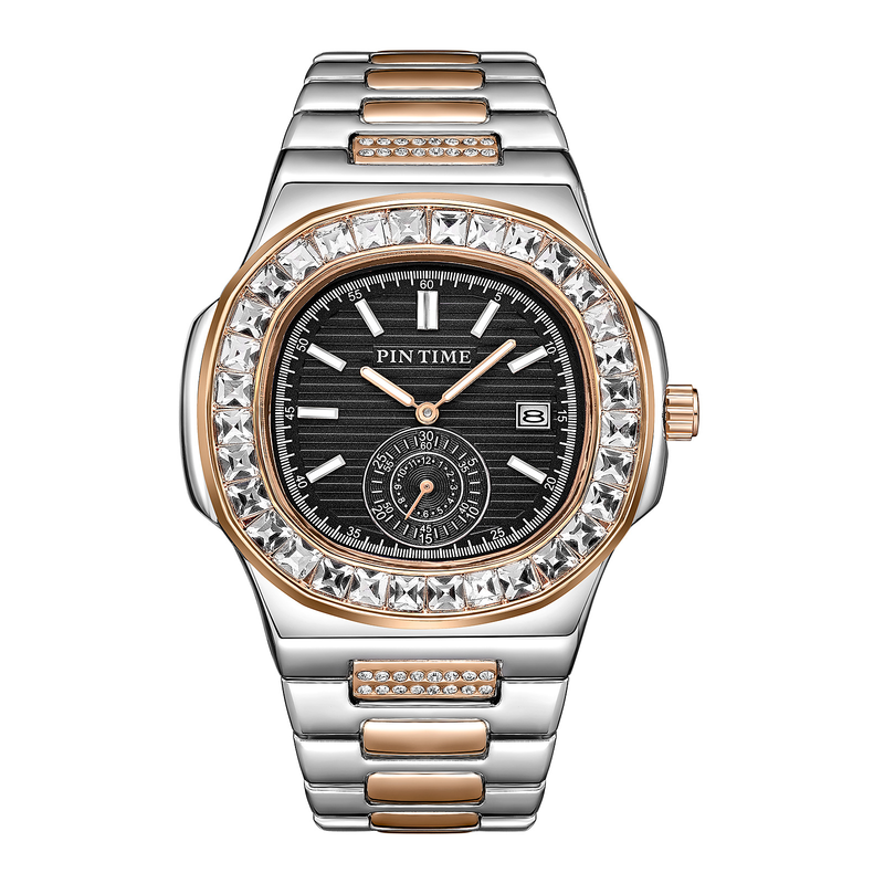 Men's Stylish Business Quartz Watch With Date Function, 30M Water Resistance, Stainless Steel Jewelry Clasp, Square Dial (40.5mm)_voghion.com