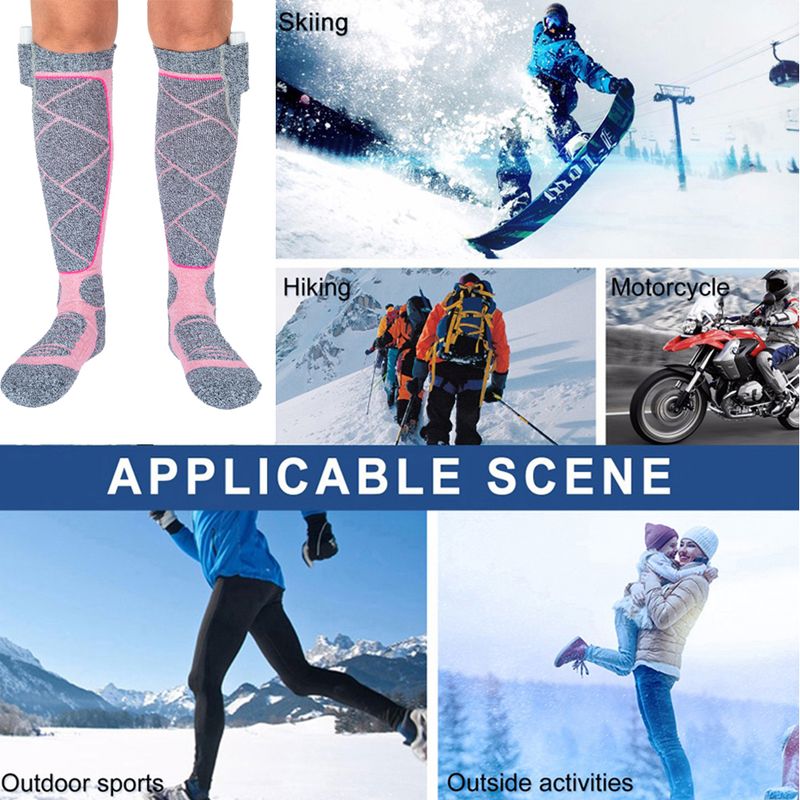 Calentador de pies térmico de invierno para hombre, recargable, para deportes al aire libre, esquí, calcetines cálidos para motos de nieve y esquí_voghion.com