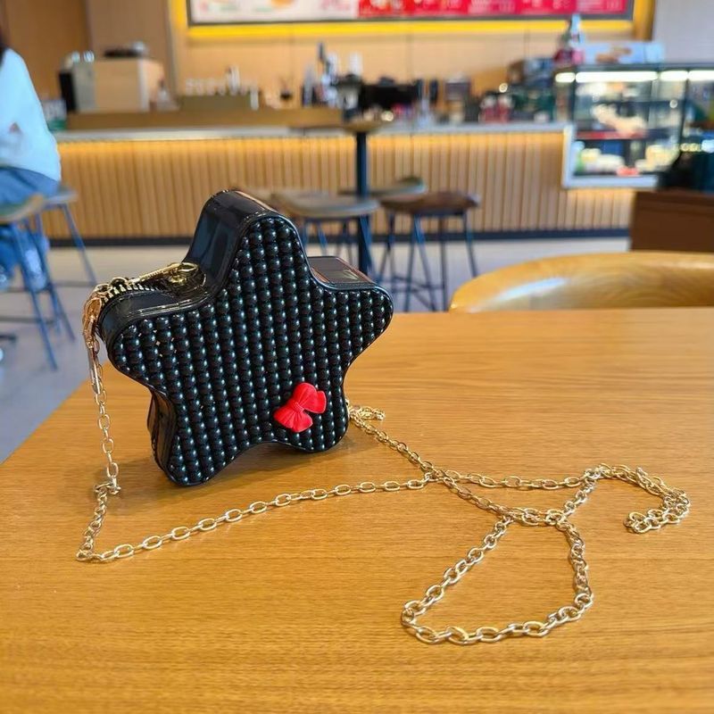 Star Bag Niedliche Cartoon-Perlentasche Weibliche Umhängetasche Modekettentasche Mädchen Hohle Umhängetasche_voghion.com